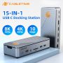 15 In 1 Type-C Docking Station Hub HDMI DP USB 3.0 Ethrnet