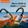 Kabel Micro HDMI ke HDMI Male Mendukung 8K 4K HDR 60Hz untuk Kamera & GoPro