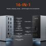 16 In 1 Docking Station Hub HDMI DP USB PD SD TF Ethernet LAN RJ45