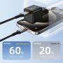 Adaptor GaN Charger 20W for iPhone 15/14/Pro Max