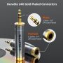 Aux 6.5mm Female to 3.5mm Male Audio Adapter Converter Gold