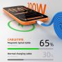 Kabel Magnetic USB-C Flat 100W 1M Fast Charging for iPhone 15/16/17 MacBook iPad Android Phone