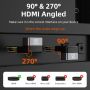 8K HDMI 2.1 Adapter Male to Female 90 Degree 270 Degree Left and Right Angle for TV