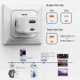 Adaptor Charger GaN 45W USB C and USB A Wall Charger