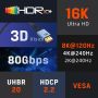 Kabel DP 2.1 Displayport Male to Male 16K60Hz Braided Untuk Gaming