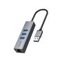 LAN Adapter USB Hub 3 Ports w/ RJ45 Gigabit Ethernet