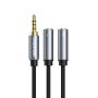 Kabel Splitter Audio Aux Male to 2 Female Mic & Audio
