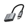 USB C to Aux 3.5mm 2in1 dengan PD Audio Adapter Converter