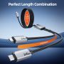 Kabel Data 2In1 Type C To Dual C 140W Nylon Braided PD Fast Charging For iPad iPhone Samsung