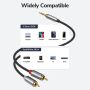 Kabel Aux 3.5mm Male to 2 RCA Male Braided