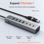 7in1 USB C Hub Multiport Adapter Type C USB A to 4 USB 3.0 + 3 USB-C High Speed 5Gbps Kabel 1M