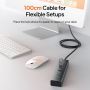 7in1 USB C Hub Multiport Adapter Type C USB A to 4 USB 3.0 + 3 USB-C High Speed 5Gbps Kabel 1M